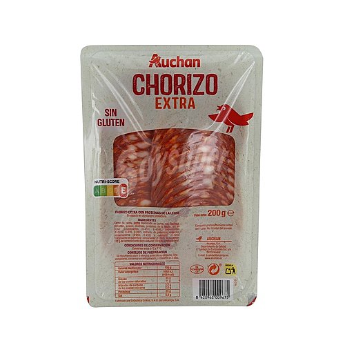 Producto alcampo Chorizo extra sin gluten. cortado en lonchas producto alcampo