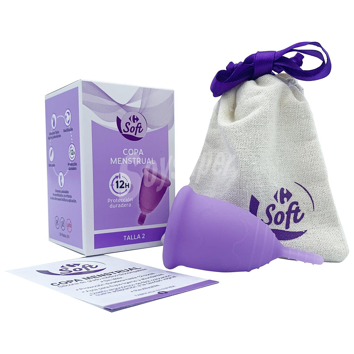 Copa menstrual talla 2 protección duradera Carrefour Soft