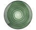 Plato hondo de loza color verde diseño espiral, 20cm. bergner.