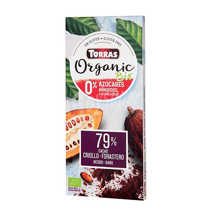 Chocolate negro 79% de cacao, ecológico