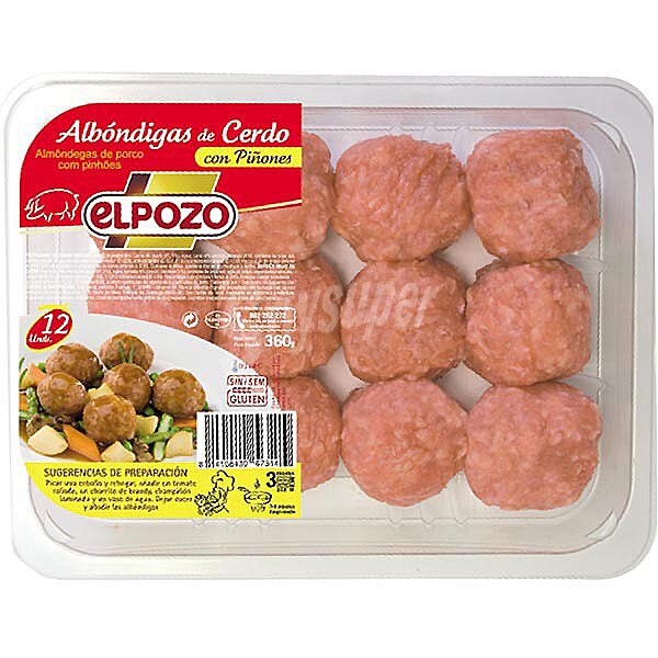 Albóndigas de cerdo con piñones sin gluten