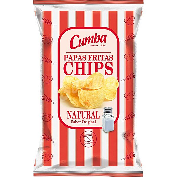 Patatas fritas chips sabor natural bolsa 120 g