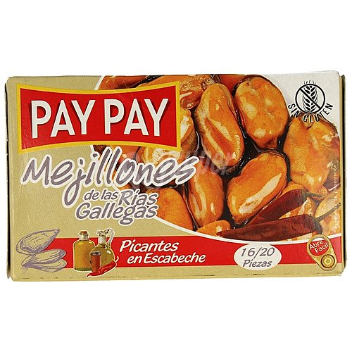 PAY PAY Mejillones escabeche picantes de las rías gallegas PAY PAY