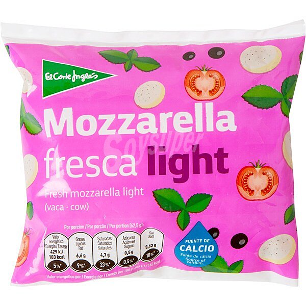 Mozzarella fresca light bolsa 125 g