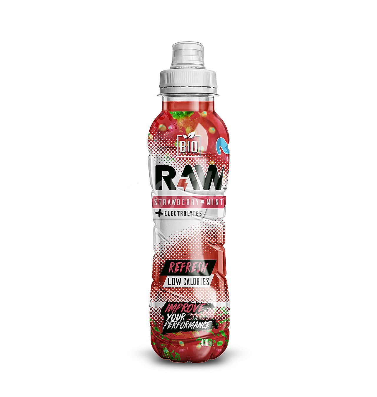 Bebida deportiva raw bio strawberry & mint