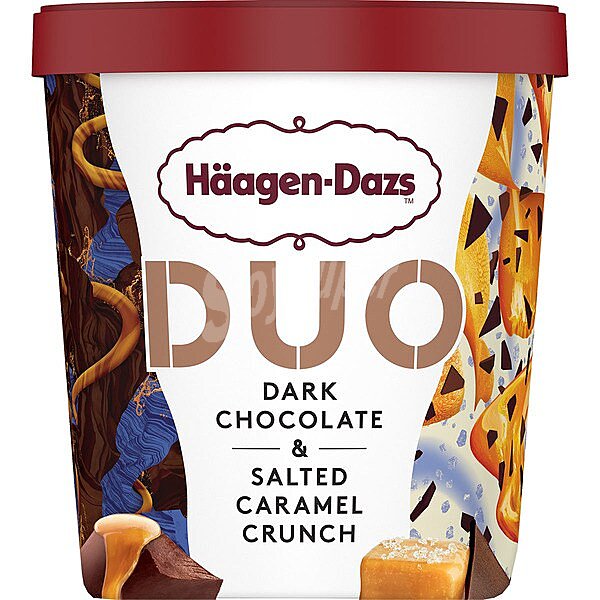 Duo helado de chocolate negro y caramelo salado