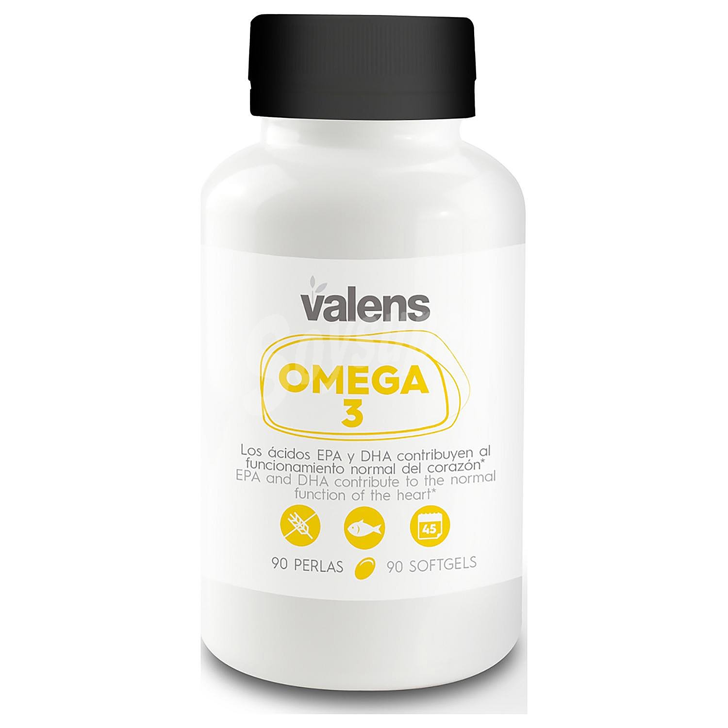 Complemento alimenticio omega 3 en perlas sin gluten