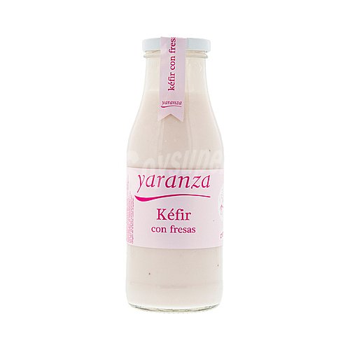 Yaranza Kéfir con fresas elaborado con leche fresca de vaca yaranza