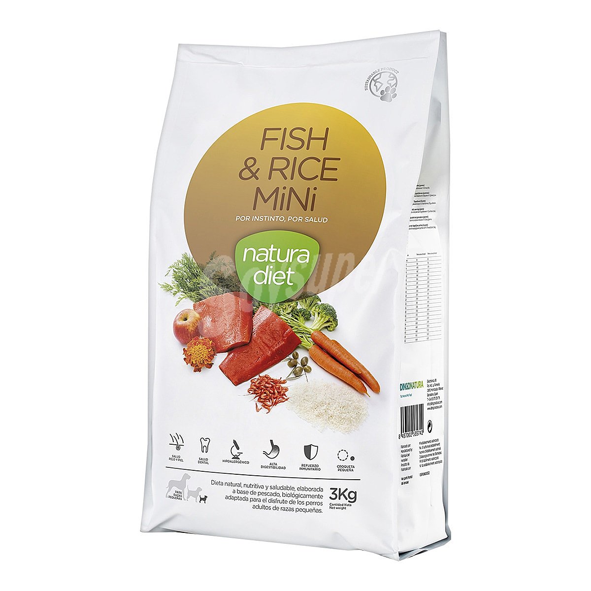 Pienso para perros adultos mini con pescado y arroz diet