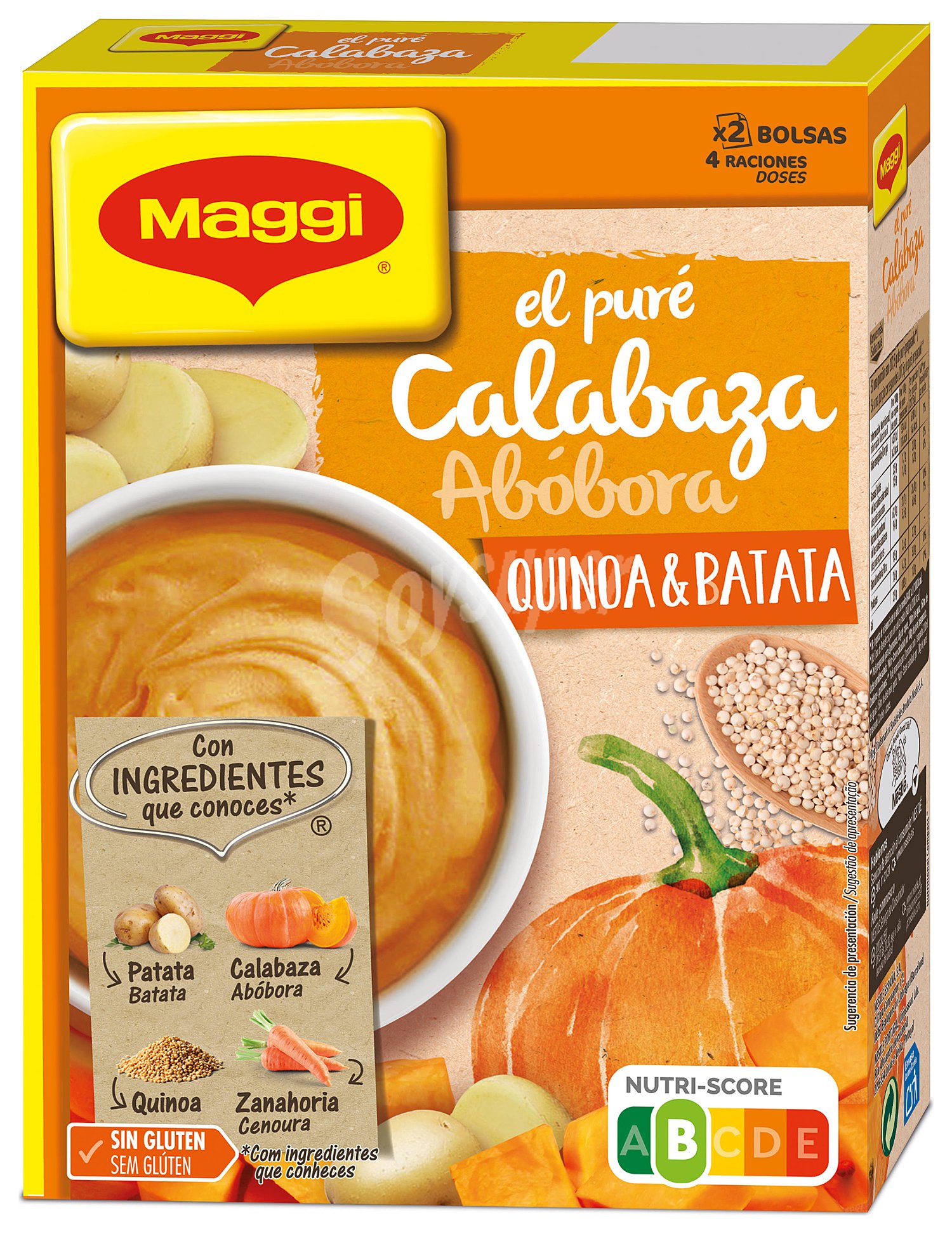 Puré de calabaza, patata y quinoa