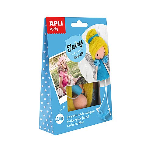 Kit para construir una muñeca con forma de hada a base de materiales para realizar manualidades apli