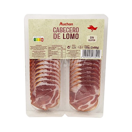 Producto alcampo Cabecero de lomo embuchado, sin gluten y cortado en lonchas producto alcampo