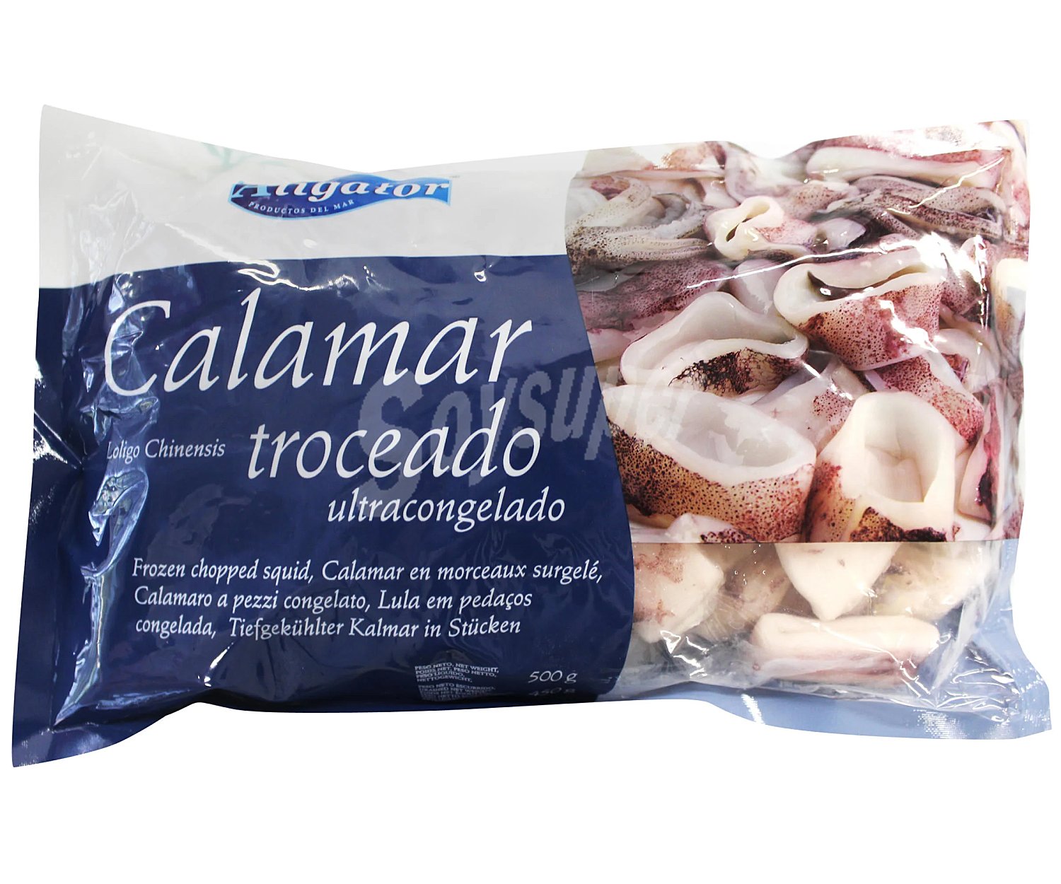 Calamar troceado y ultracongelado