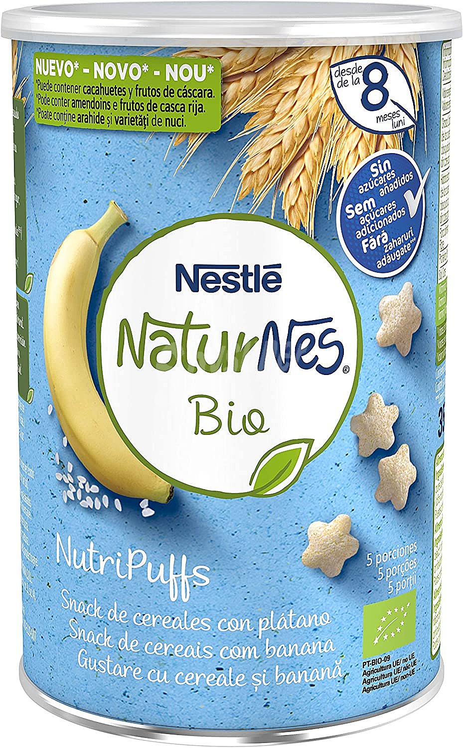 Snacks de cereales con plátano, a partir de 8 meses BIO