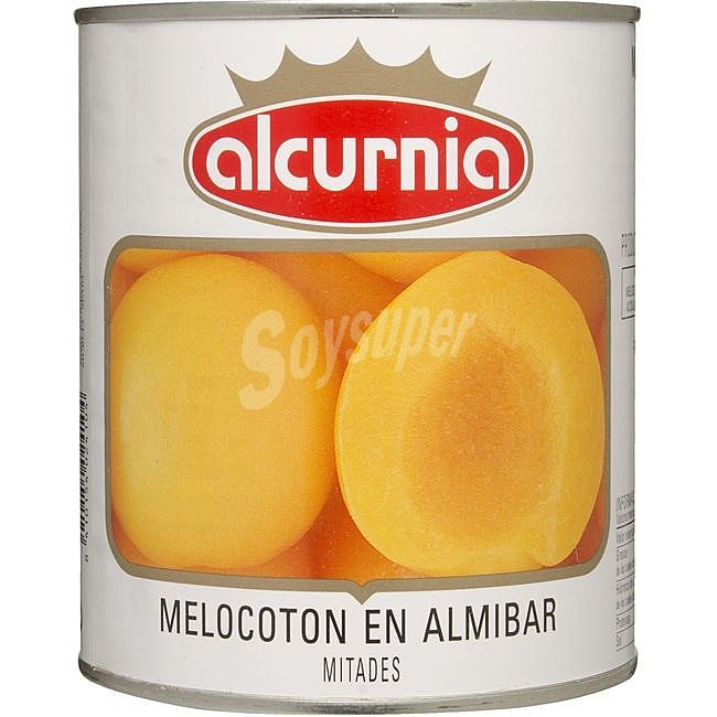 Melocotón en almíbar , lata 480 GR