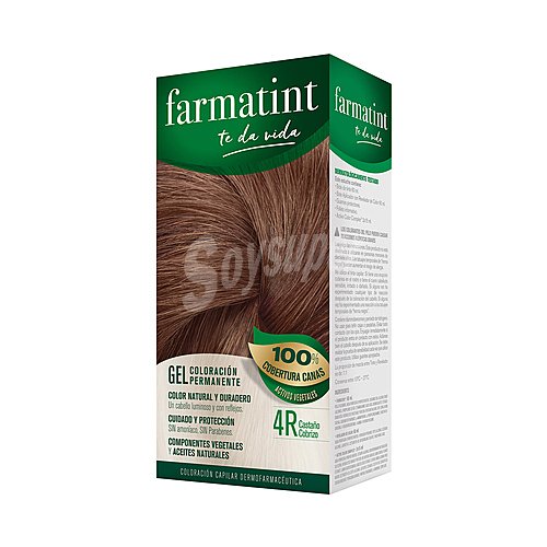 Farmatint Tinte de color castaño cobrizo y número 4R farmatin