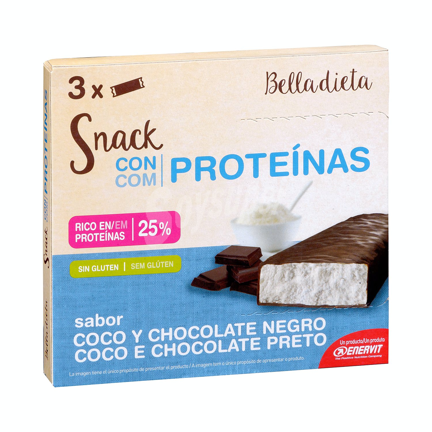 Barrita snack proteinas coco-chocolate negro