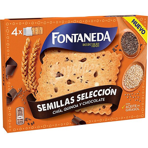 Semillas Selección galletas con chía, quinoa y chocolate