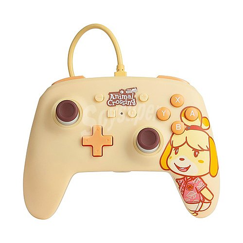 Mando con cable Pro para Nintendo Switch diseño Isabelle, Animal Crossing, color crema, power A