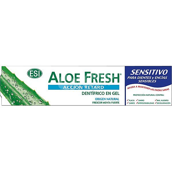 Aloe Fresh Sensitivo acción retard dentífrico en gel frescor menta fuerte tubo 100 ml