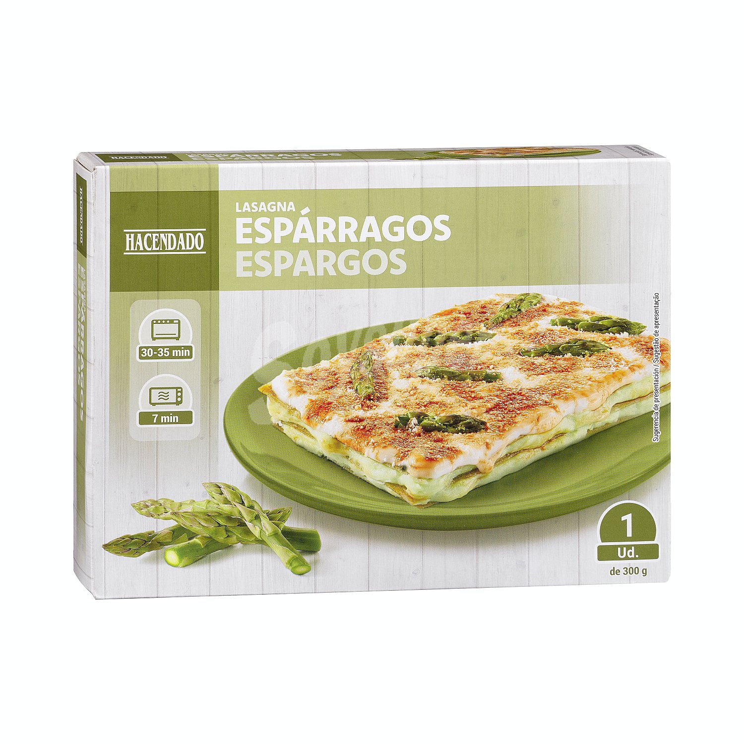 Lasaña esparragos 1 racion congelada