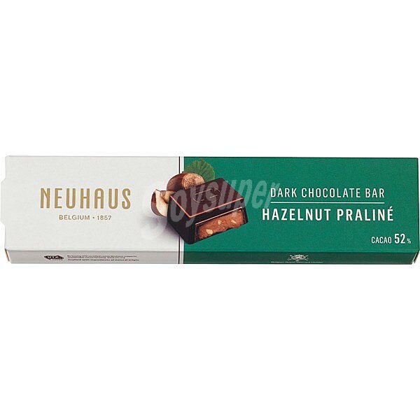 Neuhaus chocolatina de chocolate negro con praliné y avellanas