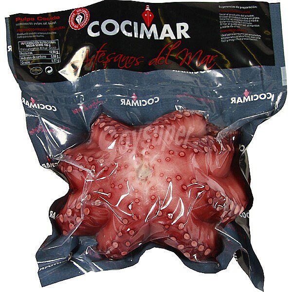 Pulpo entero cocido peso aproximado pieza