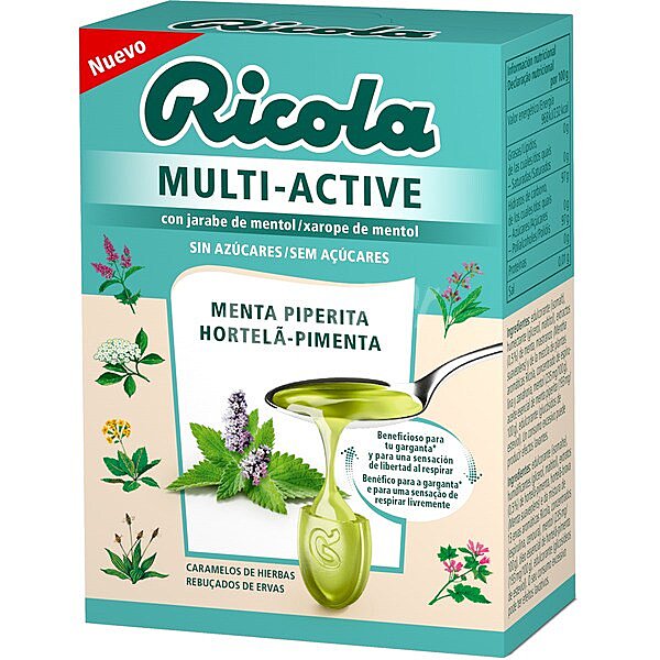 Multi-active caramelos de hierbas con jarabe de mentol sin azúcares sabor menta