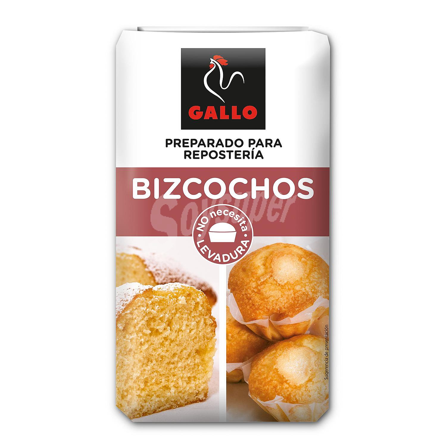 Harina de trigo con levadura, especial bizcochos gallo