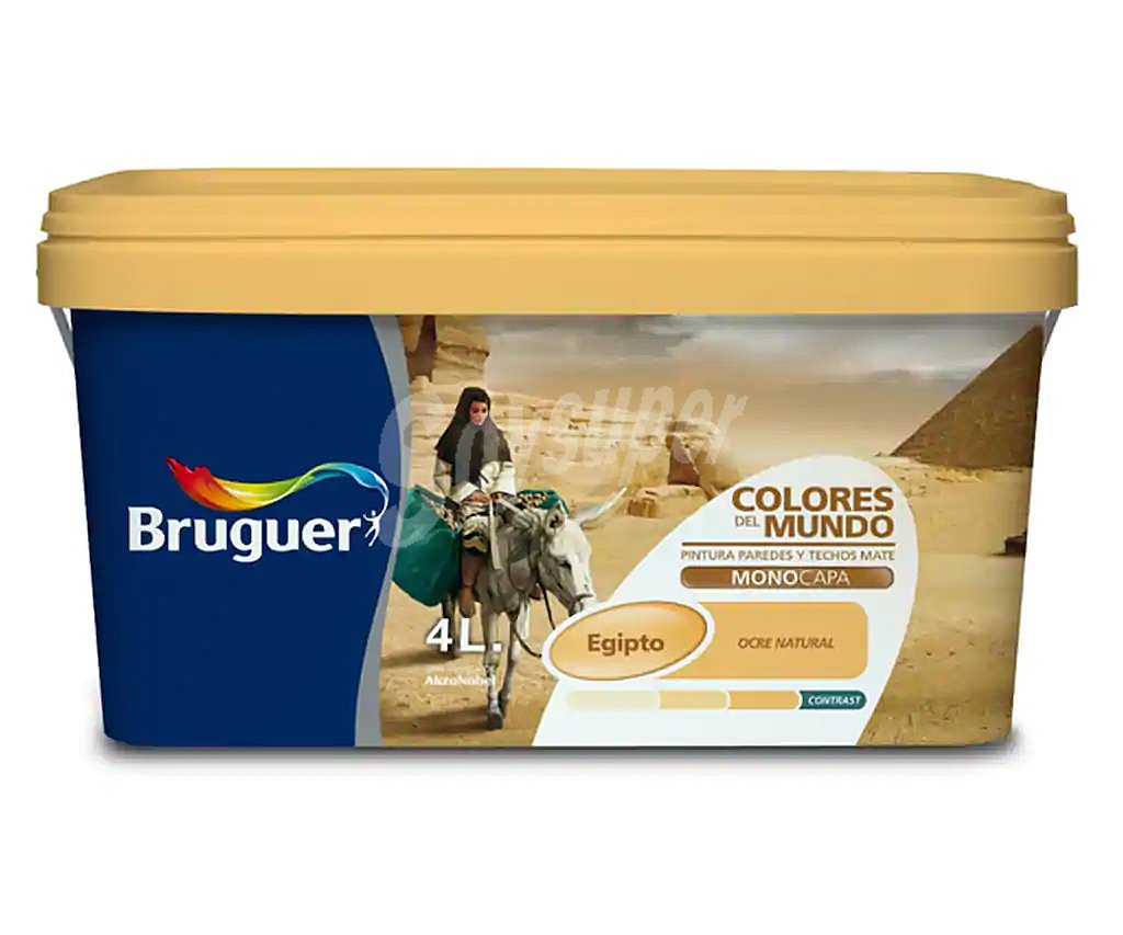 Pintura para paredes monocapa bruguer Colores del mundo Egipto Ocre Natural