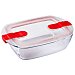 Recipiente hermético rectangular de vidrio con tapa cierre de clip, , Cook & Heat, pyrex