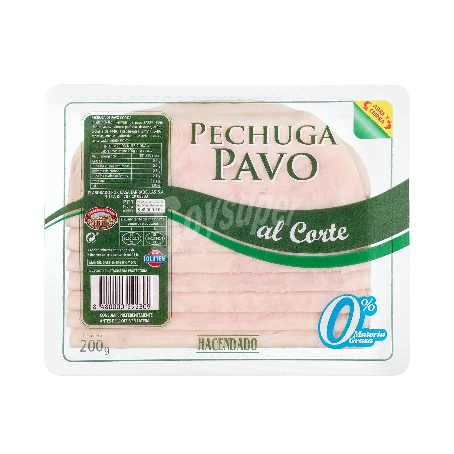 Pechuga de pavo 0% materia grasa al corte