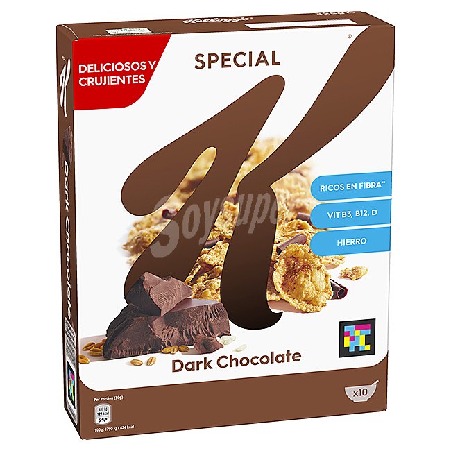 Cereales copos de trigo integral y arroz con chocolate negro Kellogg's Special K