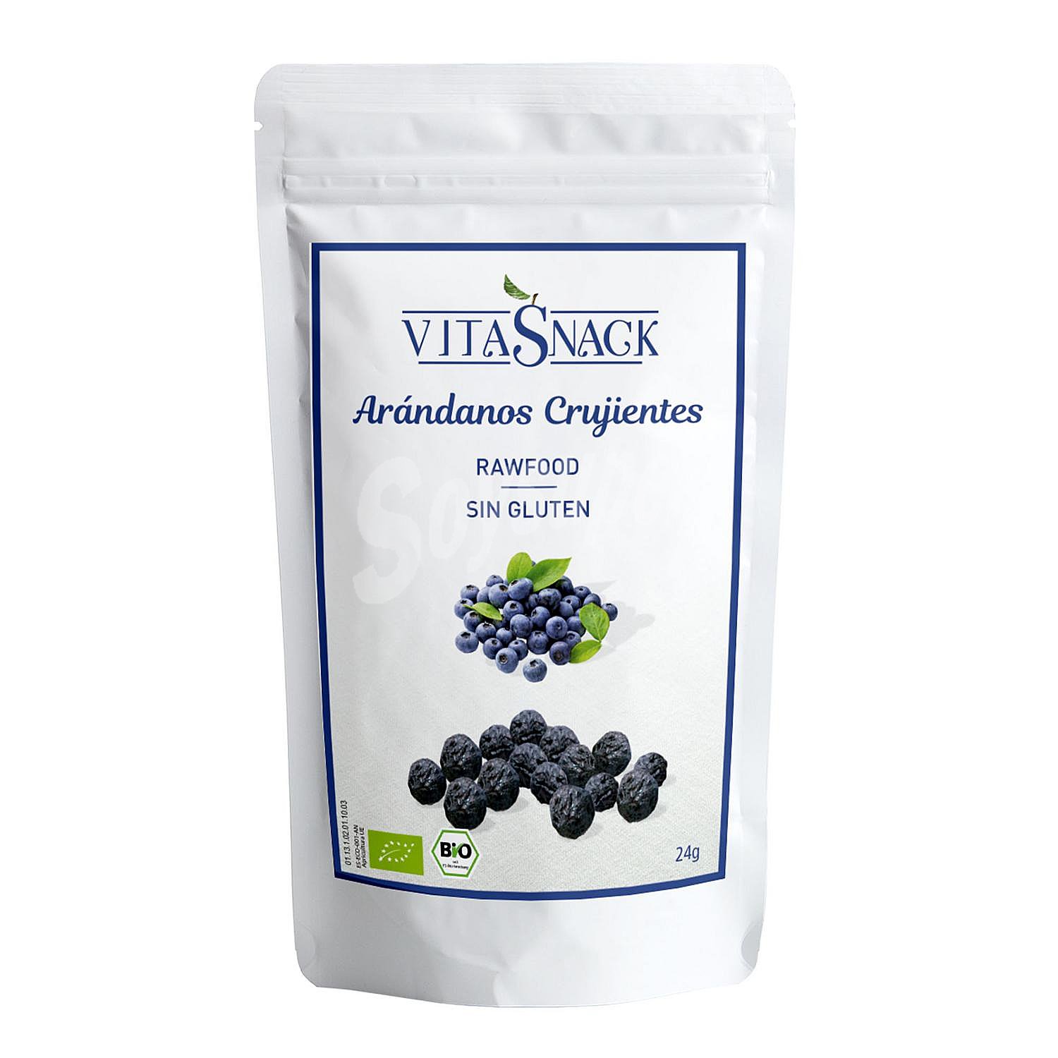 Snack de arándanos crujientes ecológicos vitasnack sin gluten doy G