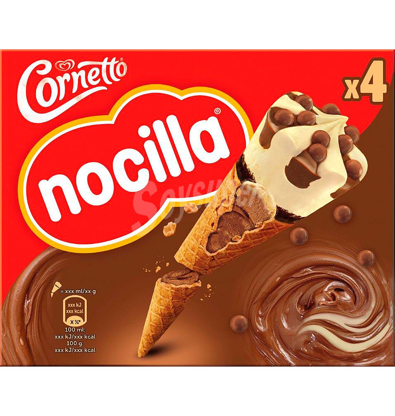 Helado nocilla cono