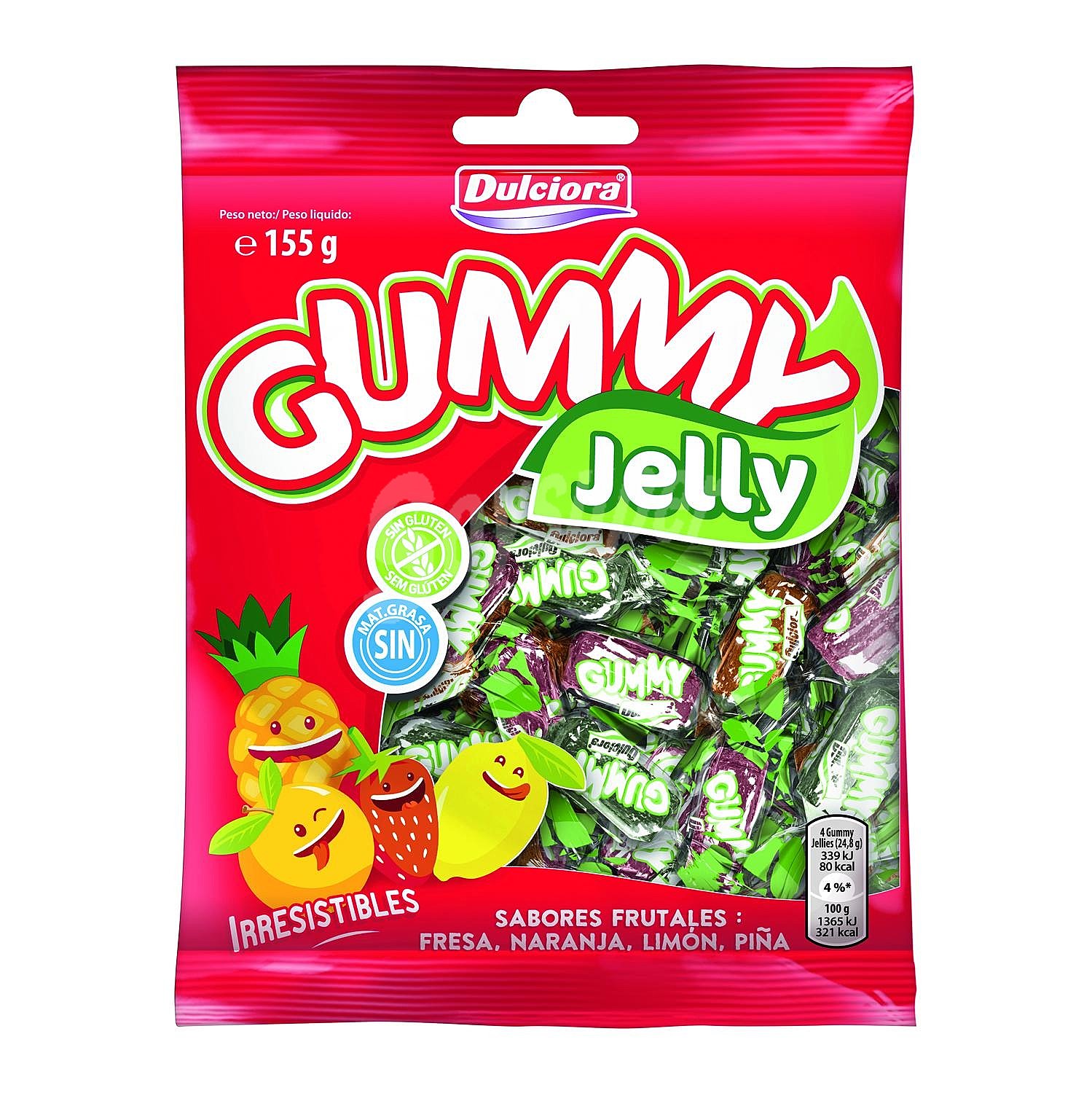 Caramelos de goma Gummy Jelly Dulciora sin gluten y sin lactosa