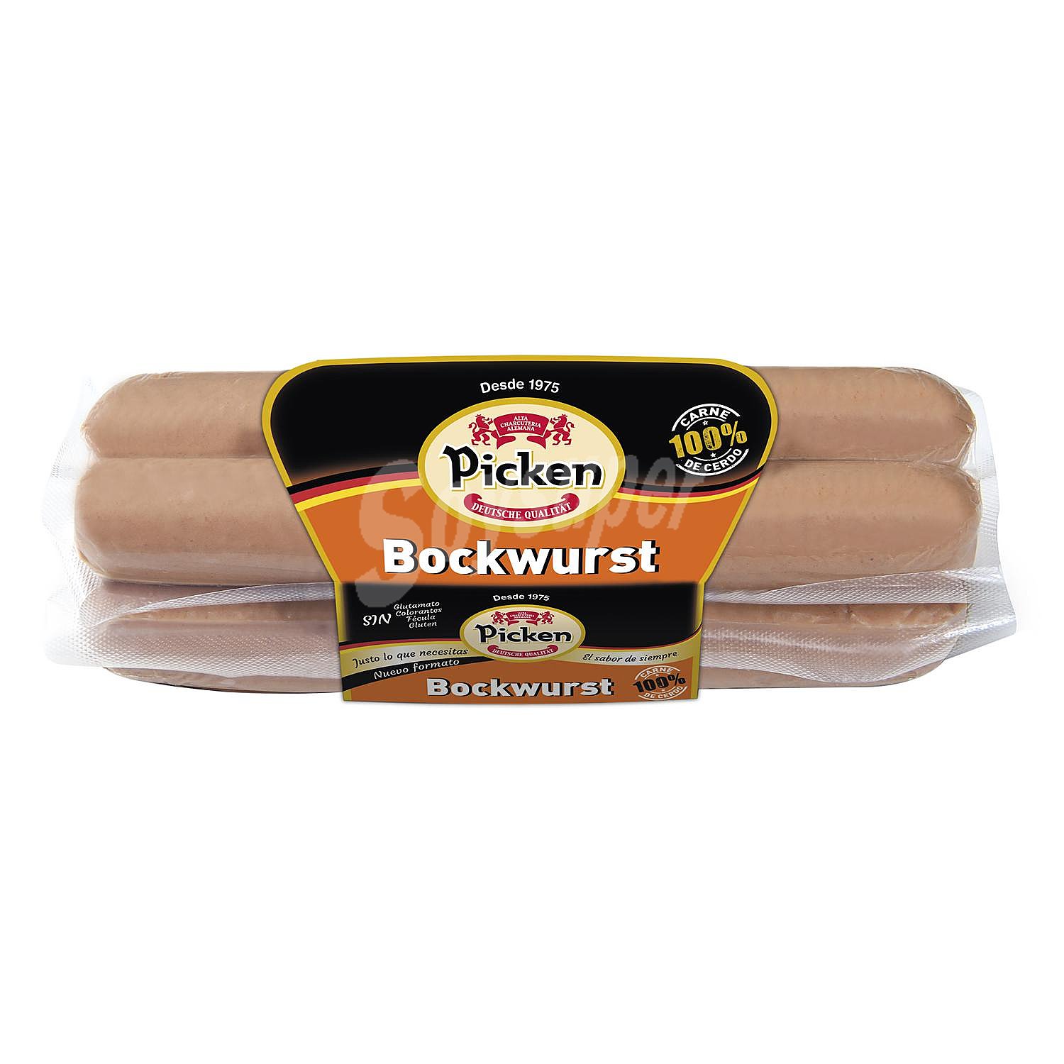 Salchichas alemanas con ternera tipo Bockwurst, sin gluten y fécula