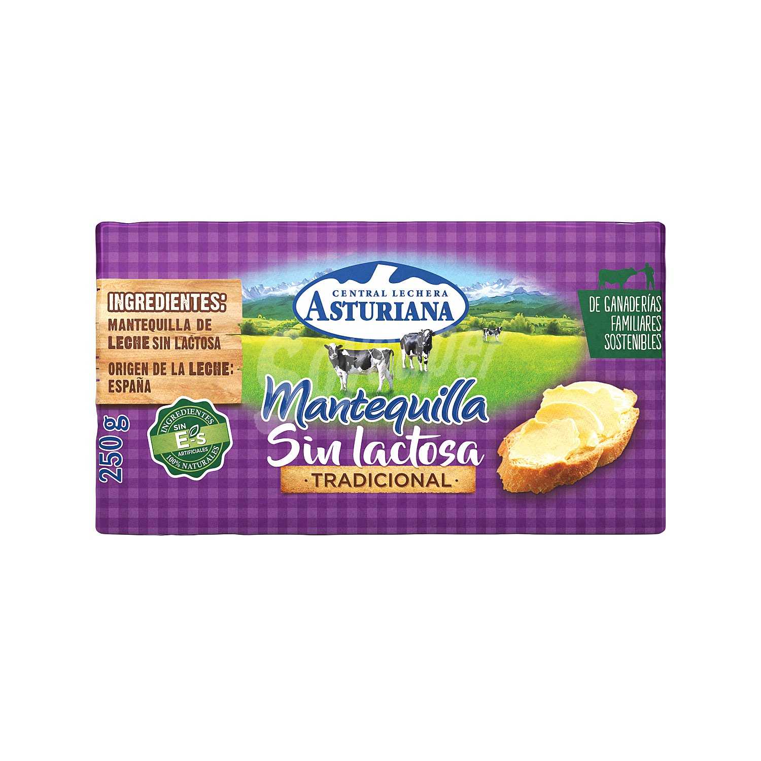 Mantequilla sin lactosa pastilla 250 gr