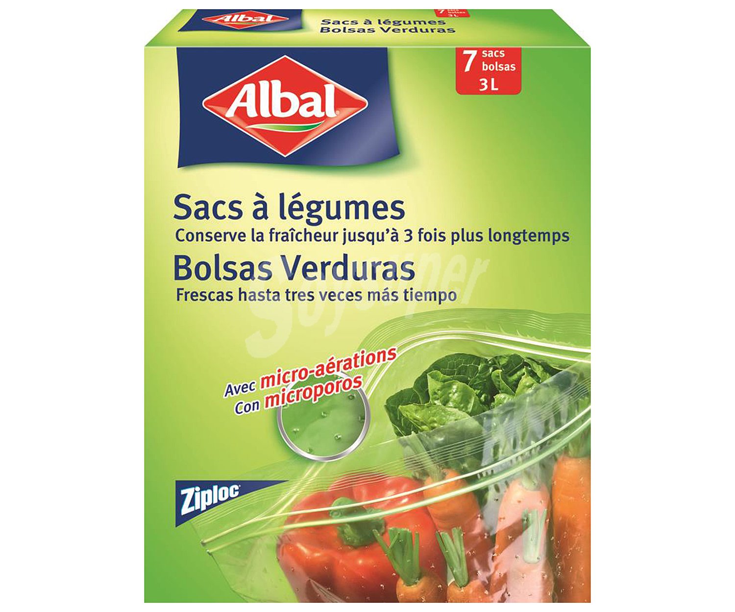 Bolsa para conserva de verduras frescas