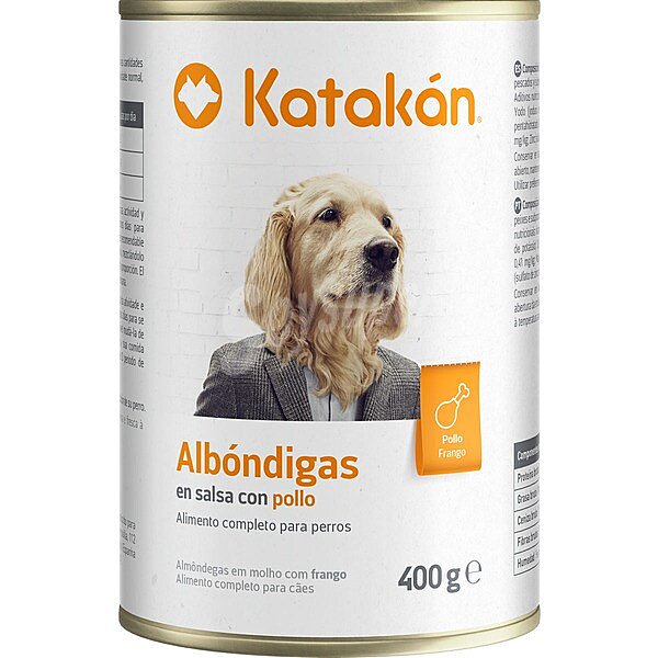 Comida húmeda para perros adultos Katakán albondigas en salsa con pollo