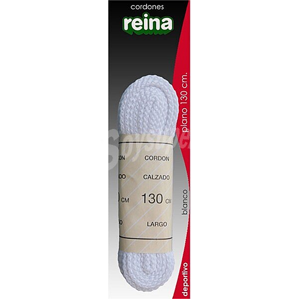 Cordones deportivos blancos planos 130 cm