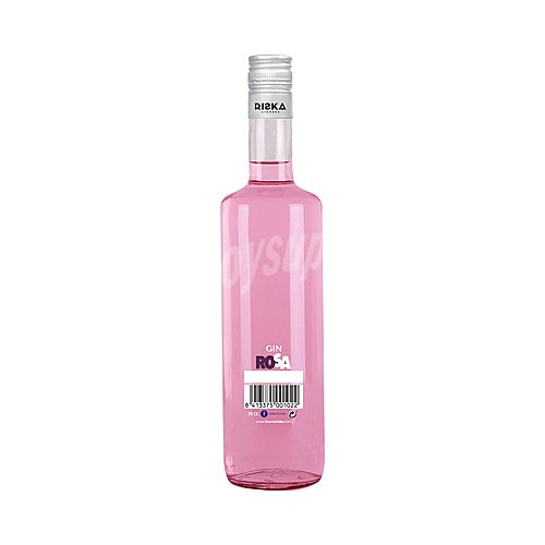 Riska Ginebra premium rosa, con un toque de fresas riska