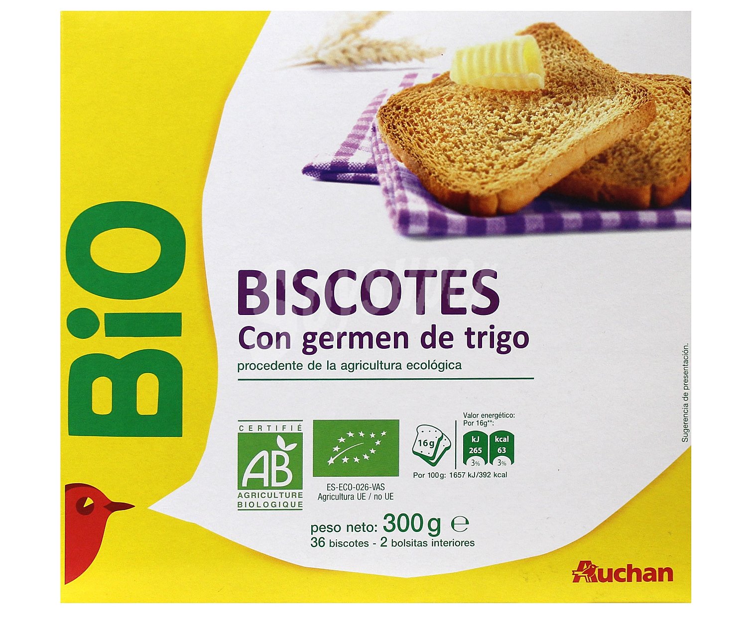 Biscottes con germen de trigo ecológico