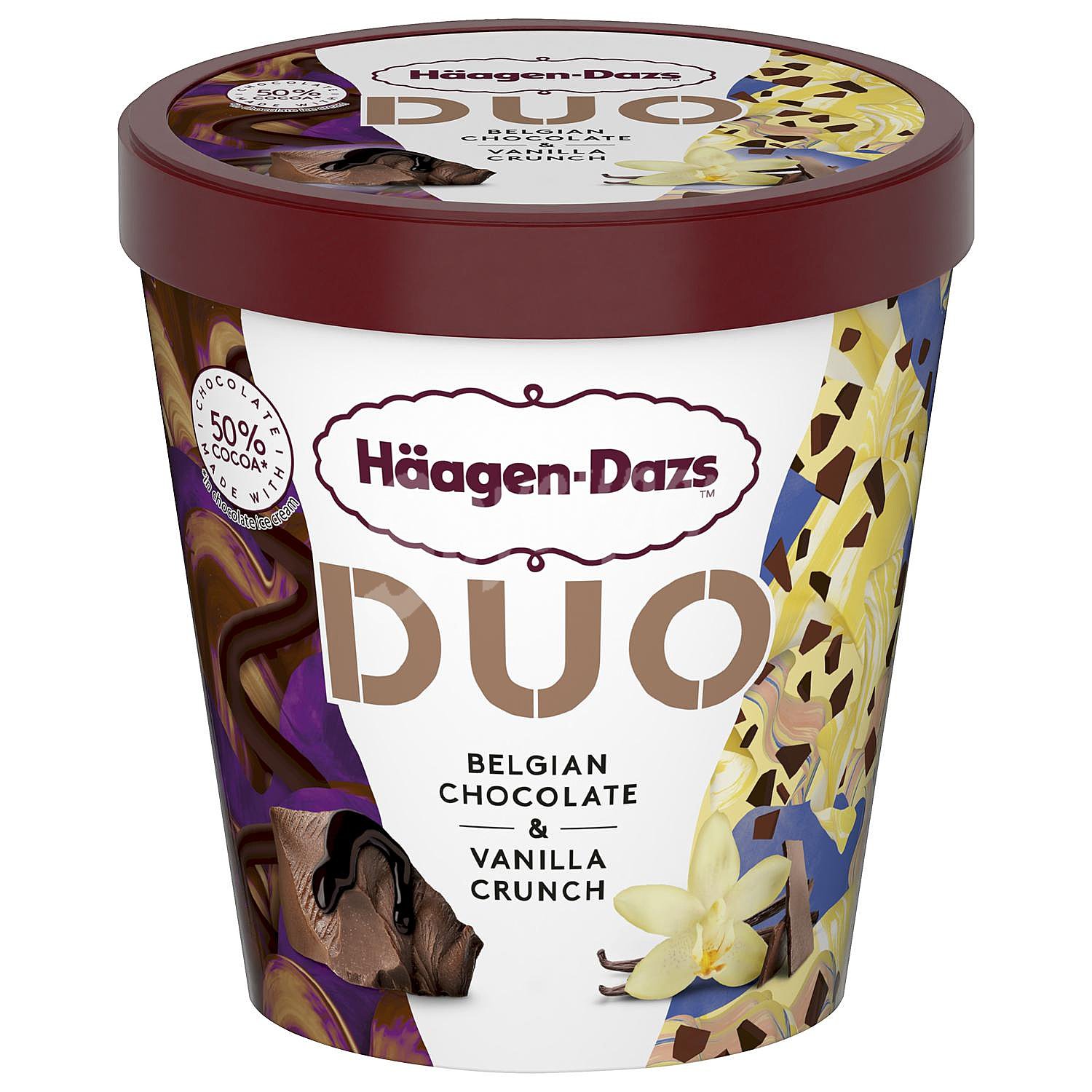 Duo helado de chocolate belga y vainilla crunch