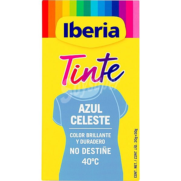 Tinte para ropa cambia el color azul celeste 