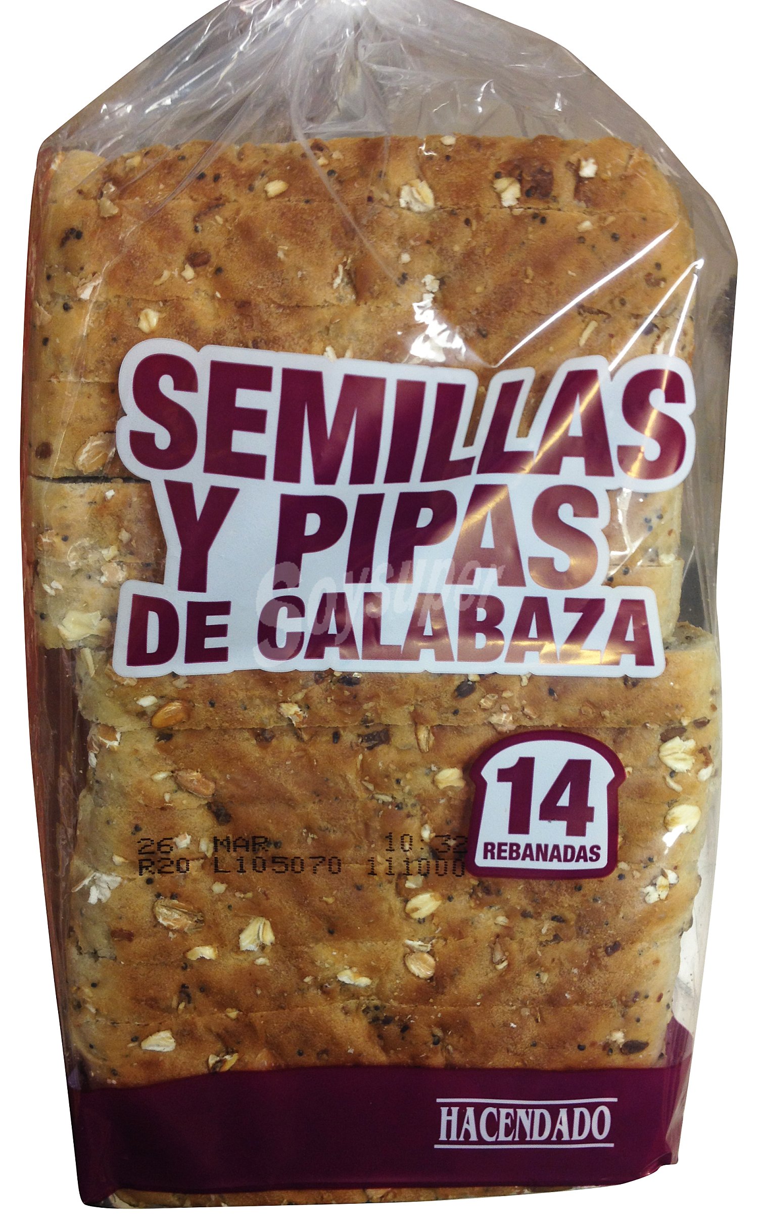 Pan de molde semillas y pipas de calabaza