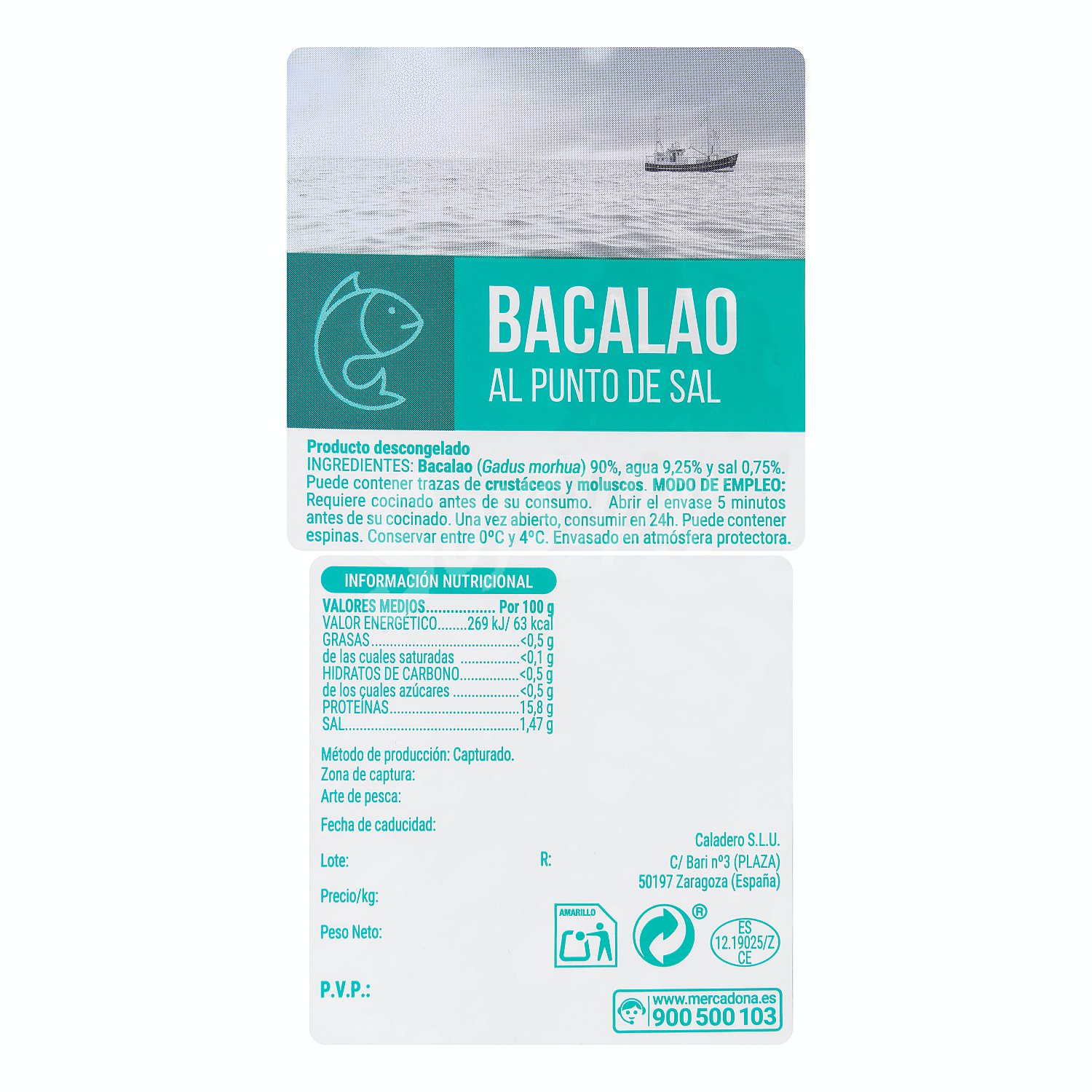 Bacalao de sal con agua añadida