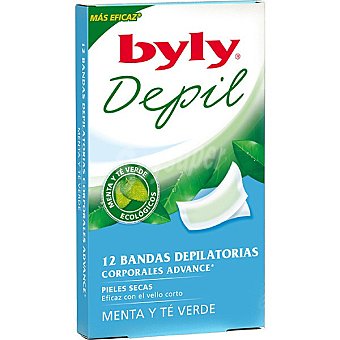 Depil bandas de cera depilatoria corporales con menta y té verde