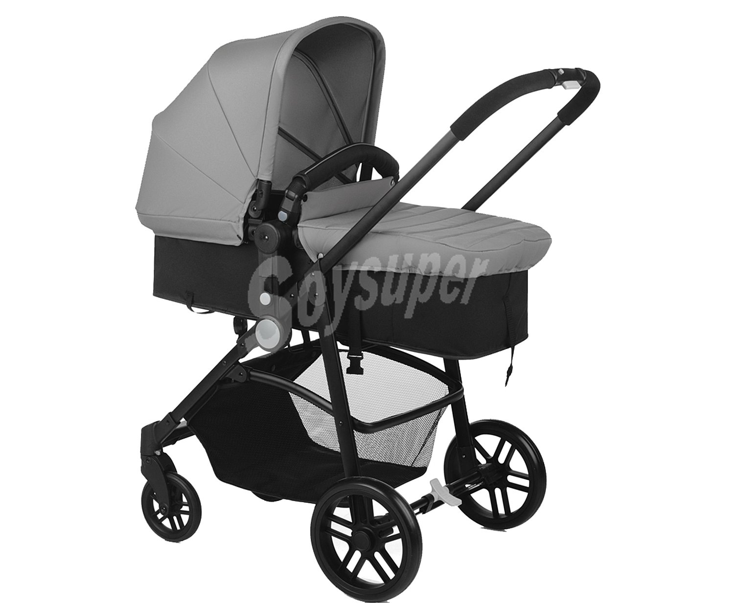 Coche de paseo trío, capazo homologado, color gris y negro, nurse roller