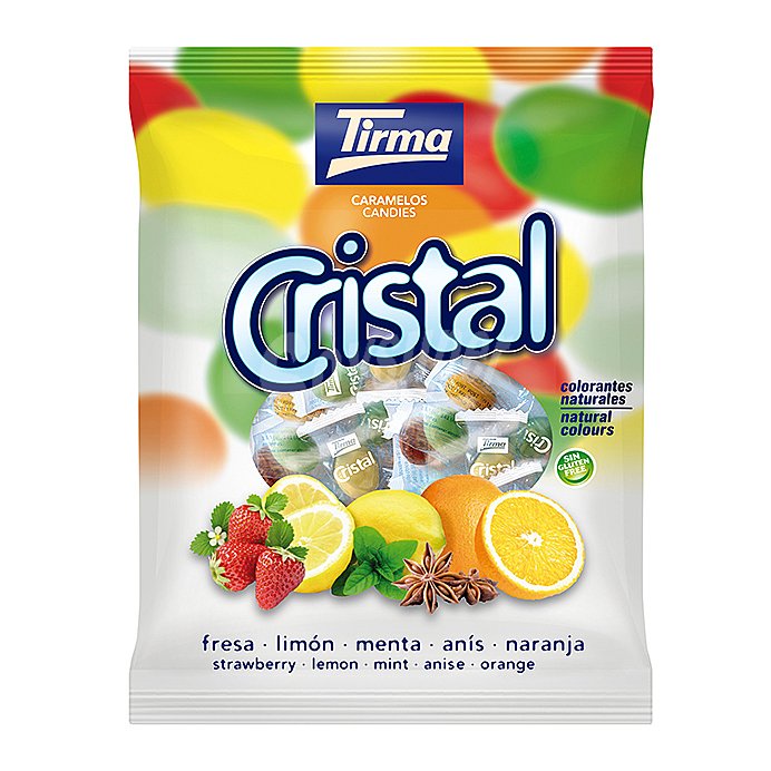 Cristal caramelos surtidos sabor fresa limón menta anís y naranja